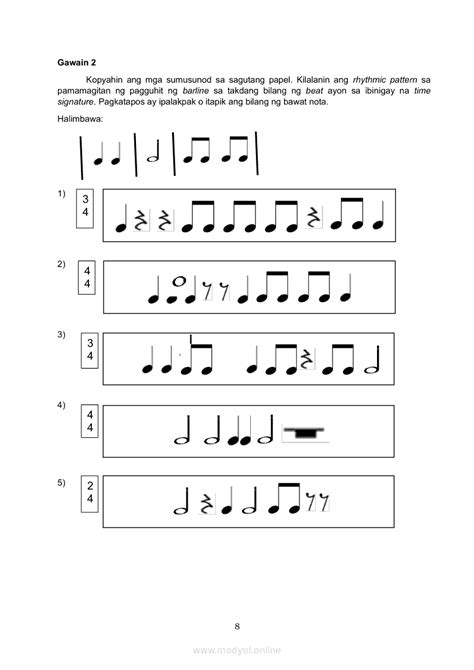 Kwarter 1 Modyul 2: Rhythmic Patterns .